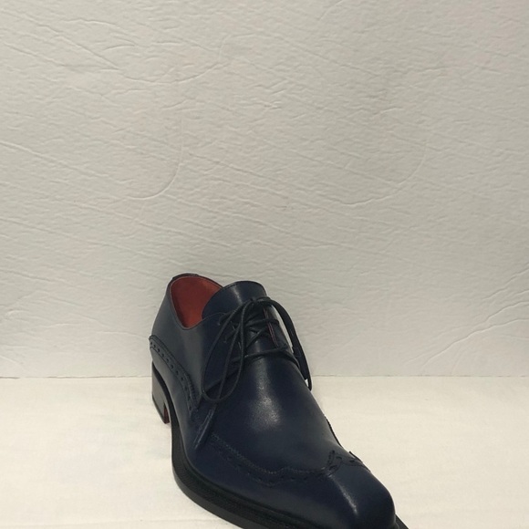 Emilio Franco shoes navy oxford point toe Italian - Picture 1 of 6